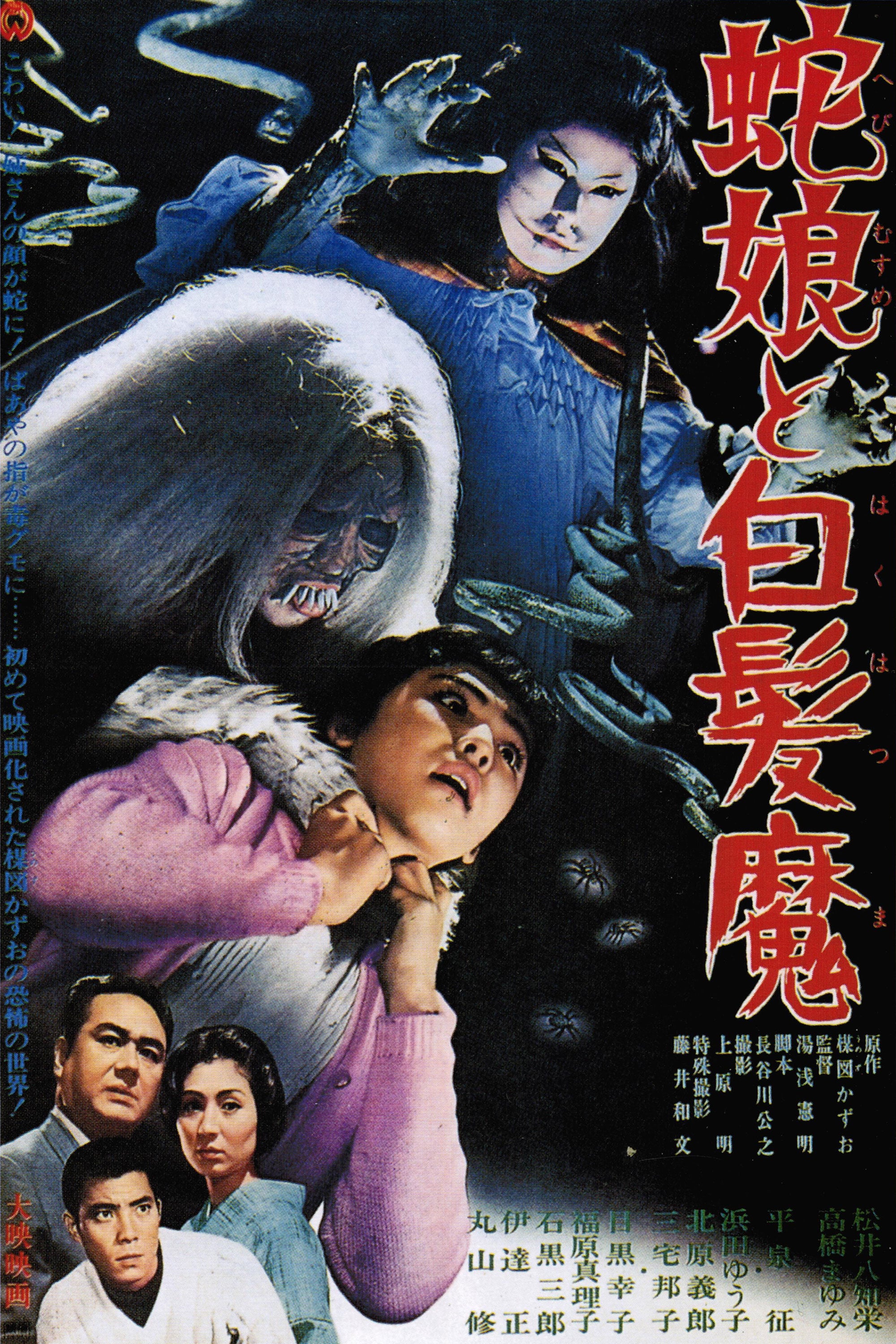 snake girl and silver haired witch poster