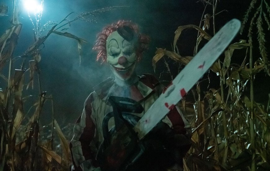 clown in a cornfield header