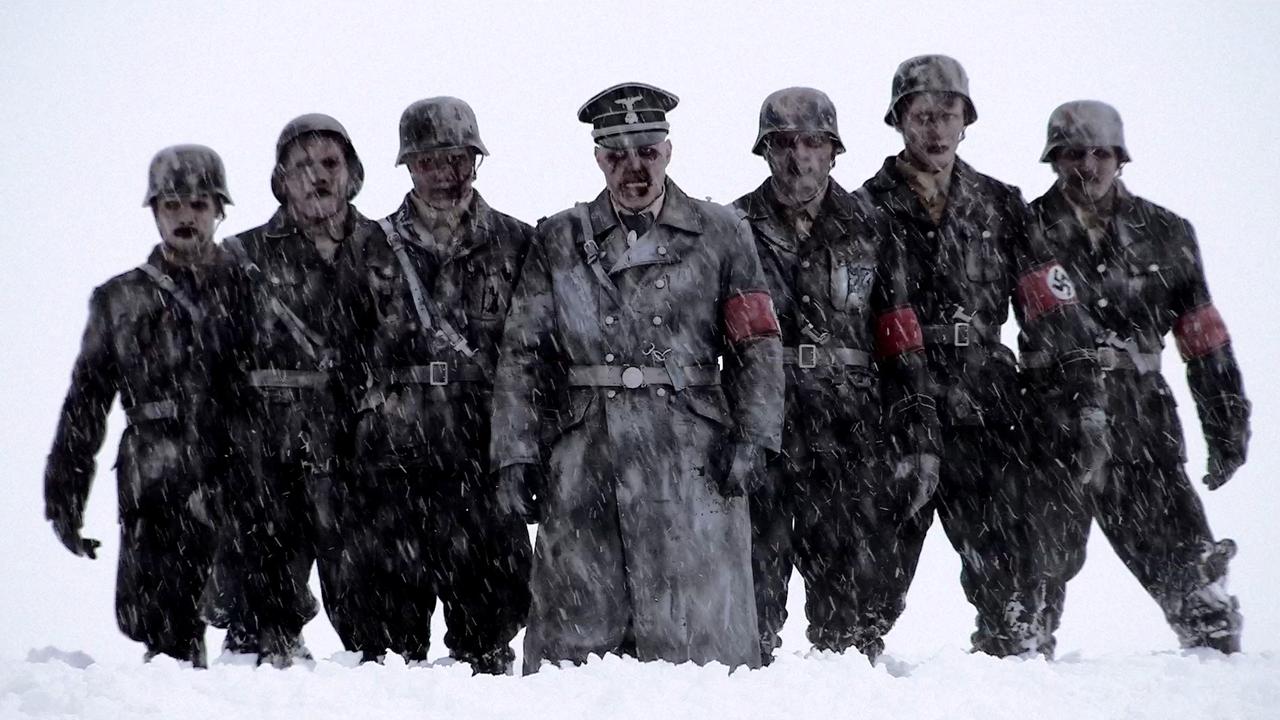 dead snow - a bunch of nzi zombies stand in the snow